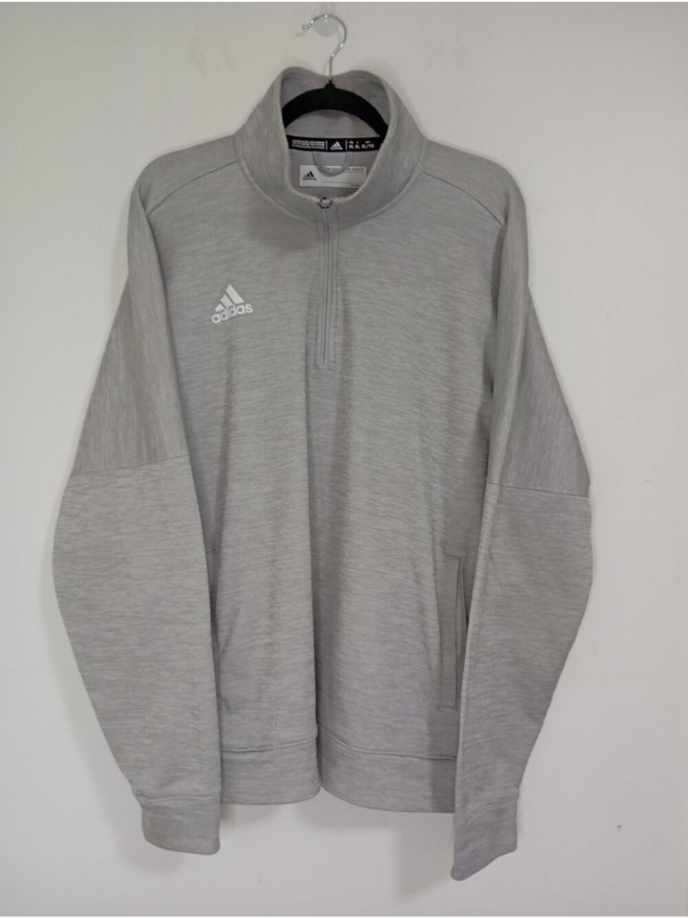Adidas Climalite Mens Gray 1/4 Zip Pullover Sweatshirt Size XL Sport